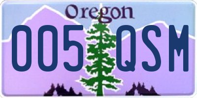 OR license plate 005QSM