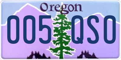OR license plate 005QSO