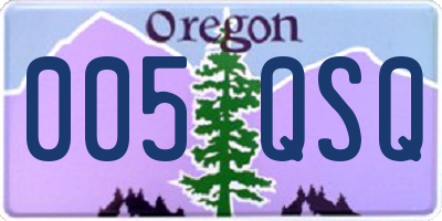 OR license plate 005QSQ