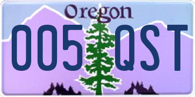 OR license plate 005QST