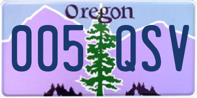 OR license plate 005QSV