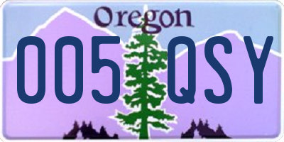OR license plate 005QSY