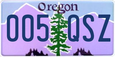 OR license plate 005QSZ