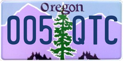 OR license plate 005QTC