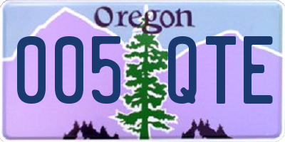 OR license plate 005QTE