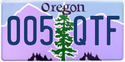 OR license plate 005QTF