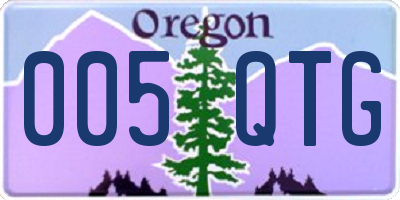 OR license plate 005QTG