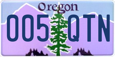 OR license plate 005QTN