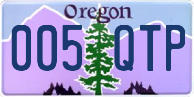 OR license plate 005QTP