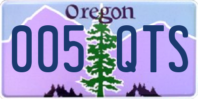 OR license plate 005QTS