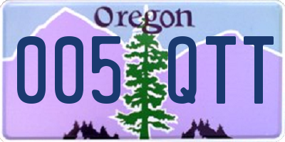 OR license plate 005QTT