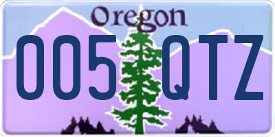 OR license plate 005QTZ