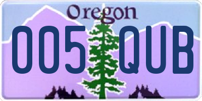 OR license plate 005QUB
