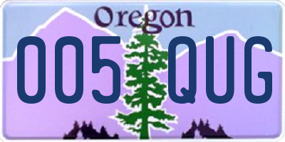 OR license plate 005QUG