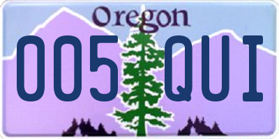 OR license plate 005QUI