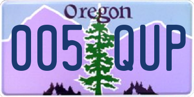 OR license plate 005QUP