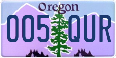 OR license plate 005QUR
