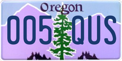 OR license plate 005QUS