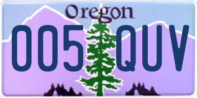 OR license plate 005QUV