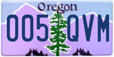 OR license plate 005QVM