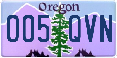 OR license plate 005QVN