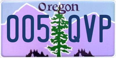 OR license plate 005QVP