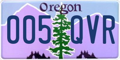 OR license plate 005QVR