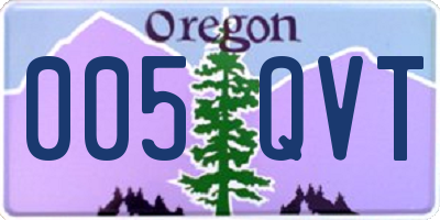 OR license plate 005QVT