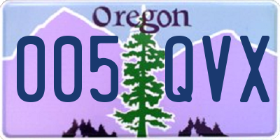 OR license plate 005QVX
