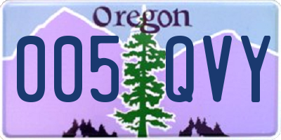 OR license plate 005QVY