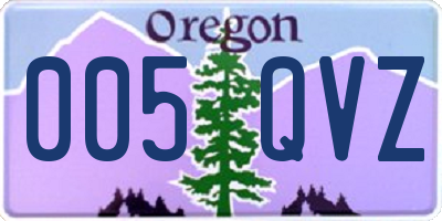 OR license plate 005QVZ