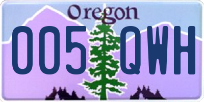 OR license plate 005QWH