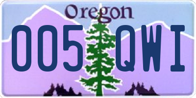 OR license plate 005QWI
