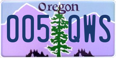 OR license plate 005QWS