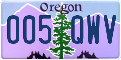 OR license plate 005QWV