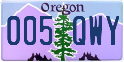 OR license plate 005QWY