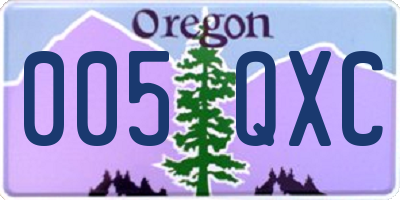 OR license plate 005QXC