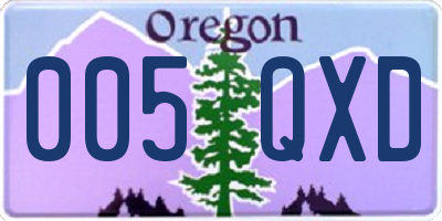 OR license plate 005QXD