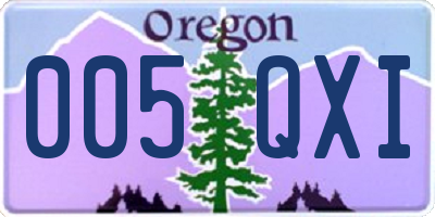 OR license plate 005QXI