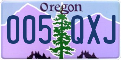 OR license plate 005QXJ