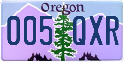 OR license plate 005QXR