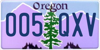 OR license plate 005QXV