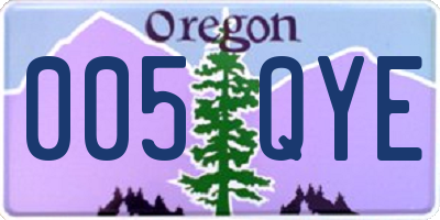 OR license plate 005QYE