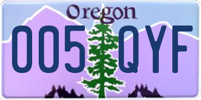 OR license plate 005QYF