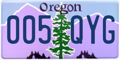 OR license plate 005QYG