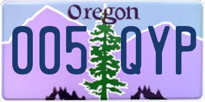 OR license plate 005QYP