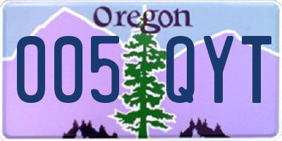 OR license plate 005QYT