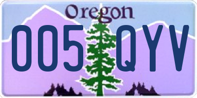 OR license plate 005QYV