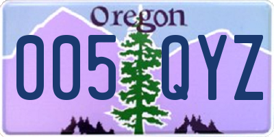 OR license plate 005QYZ