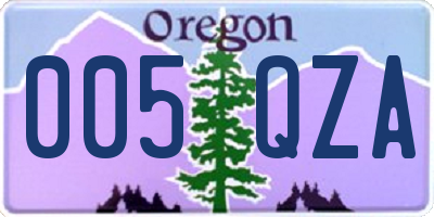 OR license plate 005QZA